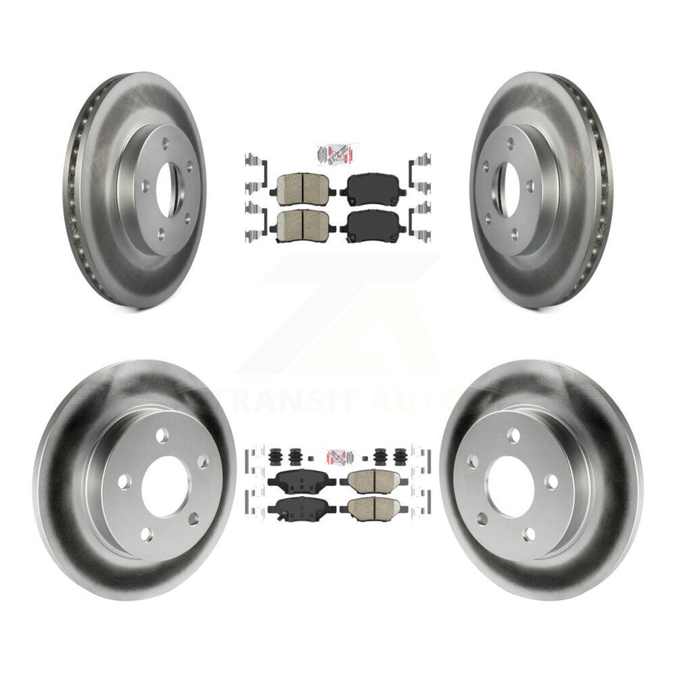 Front Rear Ceramic Pad & Coated Brake Rotor Kit For 2007-2008 Pontiac G5 Disc rear brakes KGA-102687