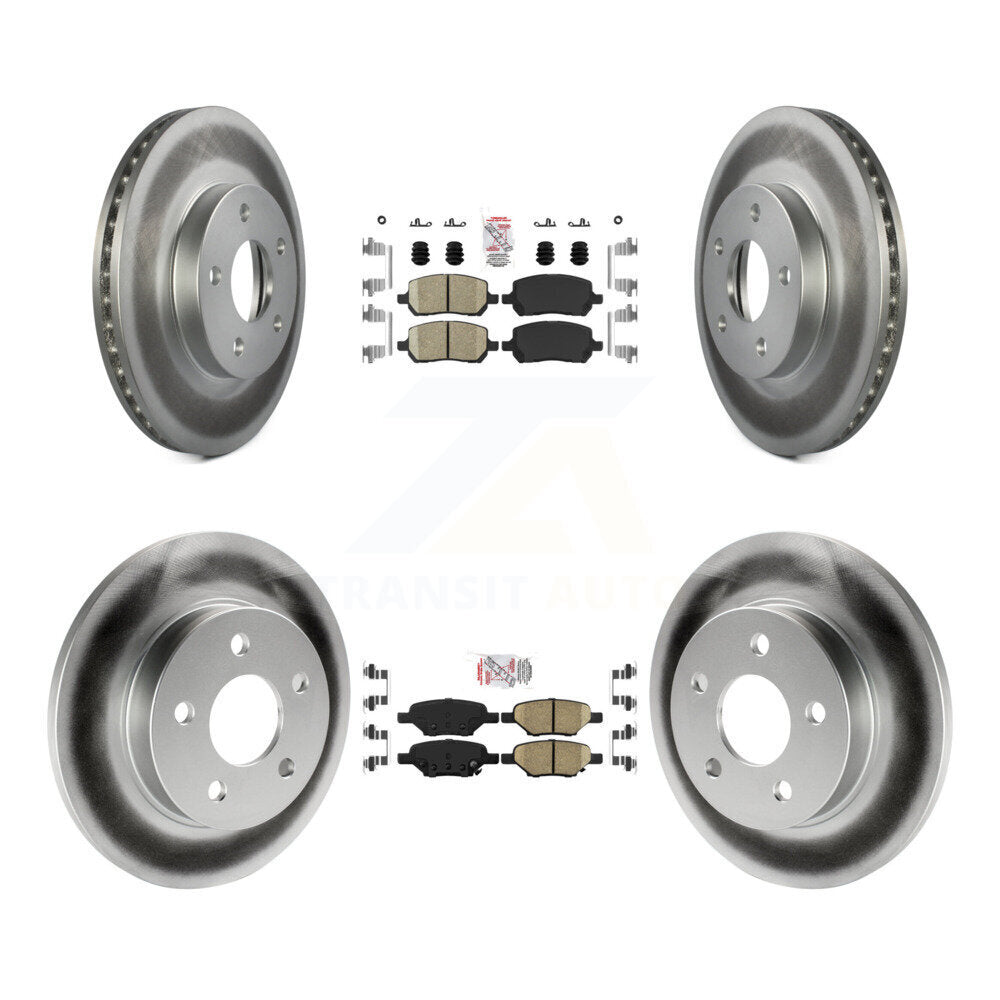 Front Rear Ceramic Pads And Coated Disc Brake Rotors Kit For Pontiac G5 KGA-102689