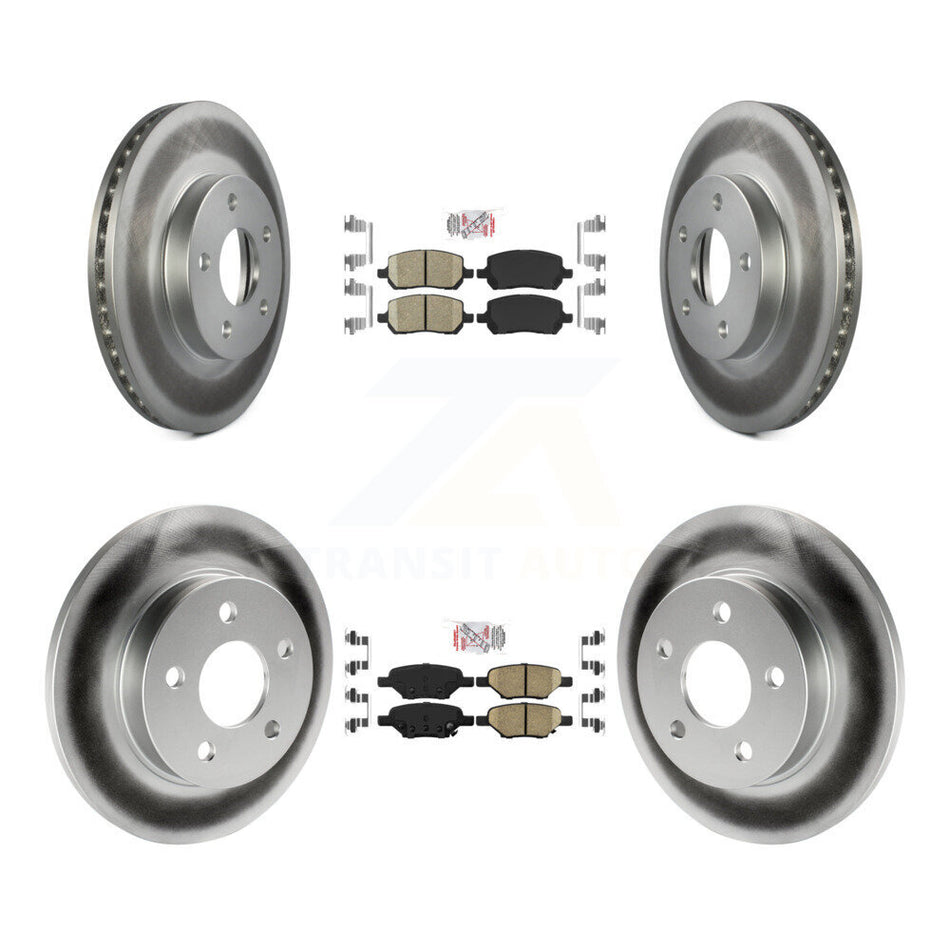 Front Rear Ceramic Pads And Coated Disc Brake Rotors Kit For Pontiac G5 KGA-102690