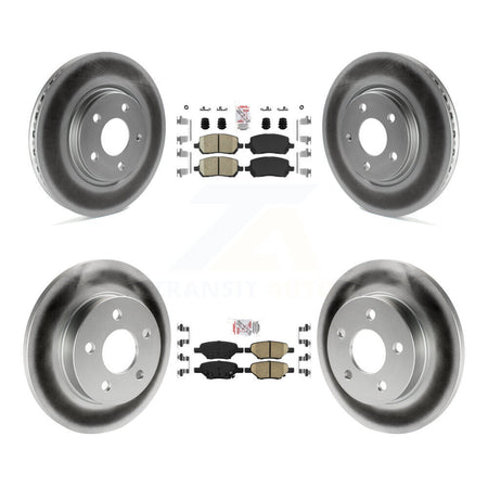 Front Rear Ceramic Pad & Coated Disc Brake Rotor Kit For Pontiac G5 With Brakes KGA-102691