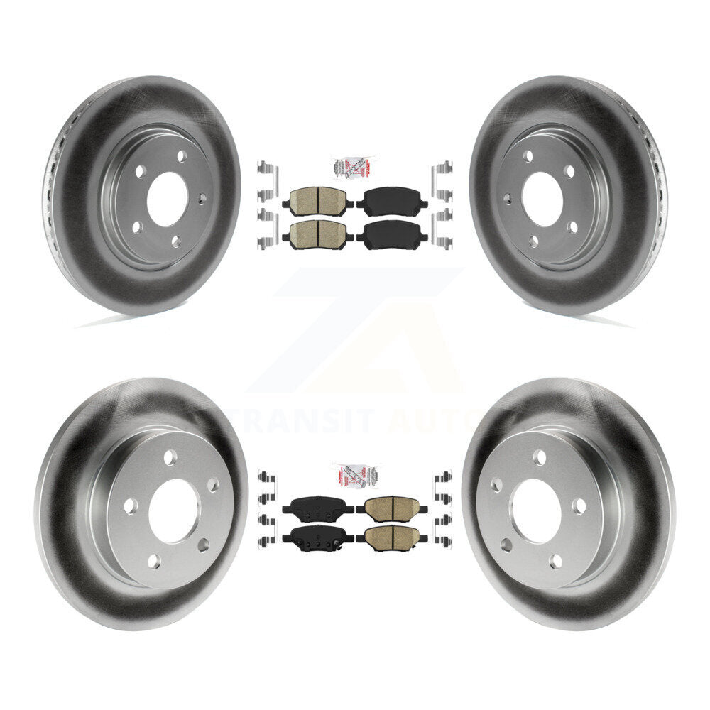 Front Rear Ceramic Pad & Coated Disc Brake Rotor Kit For Pontiac G5 With Brakes KGA-102692
