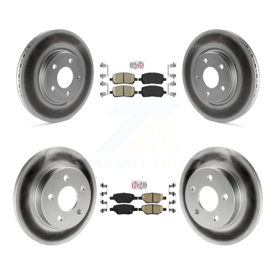 Front Rear Ceramic Pad & Coated Disc Brake Rotor Kit For Pontiac G5 With Brakes KGA-102692