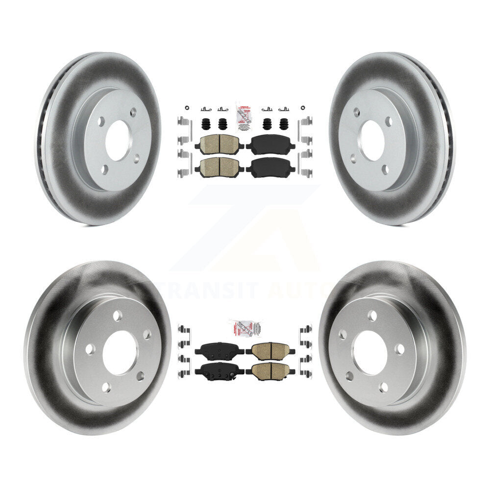 Front Rear Ceramic Pads And Coated Disc Brake Rotors Kit For Pontiac G5 Pursuit KGA-102693