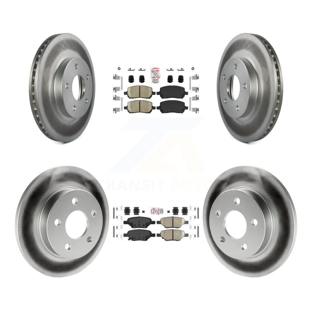 Front Rear Ceramic Pads And Coated Disc Brake Rotors Kit For Pontiac G5 KGA-102695