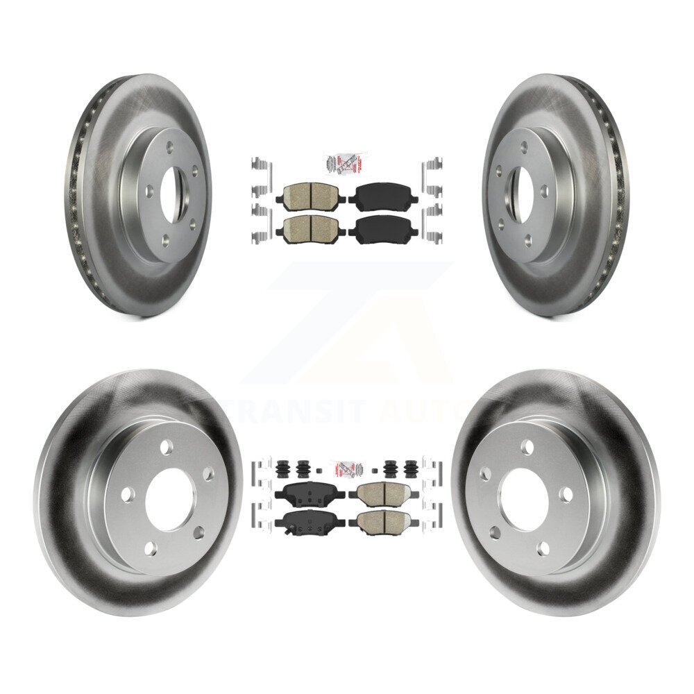 Front Rear Ceramic Pads And Coated Disc Brake Rotors Kit For Pontiac G5 KGA-102696