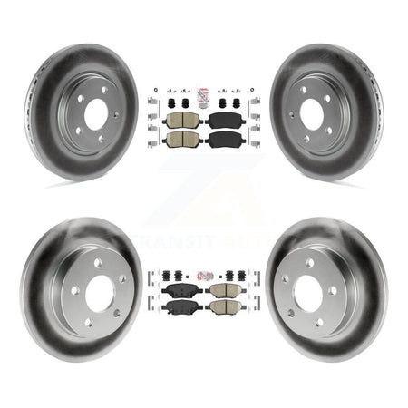 Front Rear Ceramic Pad & Coated Disc Brake Rotor Kit For Pontiac G5 With Brakes KGA-102697