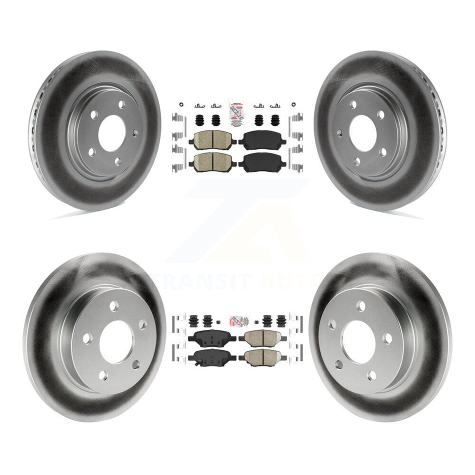 Front Rear Ceramic Pad & Coated Disc Brake Rotor Kit For Pontiac G5 With Brakes KGA-102697
