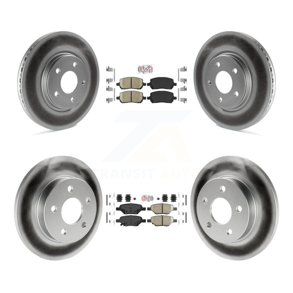 Front Rear Ceramic Pad & Coated Disc Brake Rotor Kit For Pontiac G5 With Brakes KGA-102698