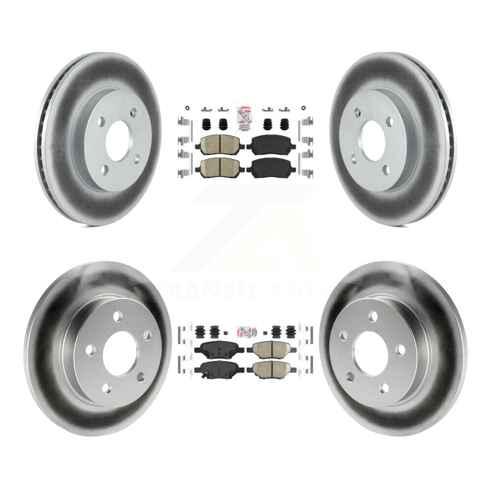 Front Rear Ceramic Pads And Coated Disc Brake Rotors Kit For Pontiac G5 Pursuit KGA-102699