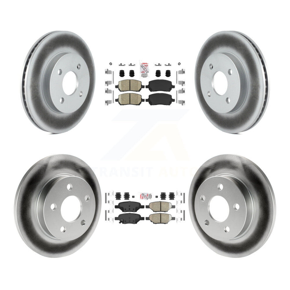 Front Rear Ceramic Pads And Coated Disc Brake Rotors Kit For Pontiac G5 Pursuit KGA-102699