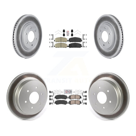 Front Rear Ceramic Pads And Coated Disc Brake Rotors Kit For 2017-2023 Nissan TITAN KGA-102701