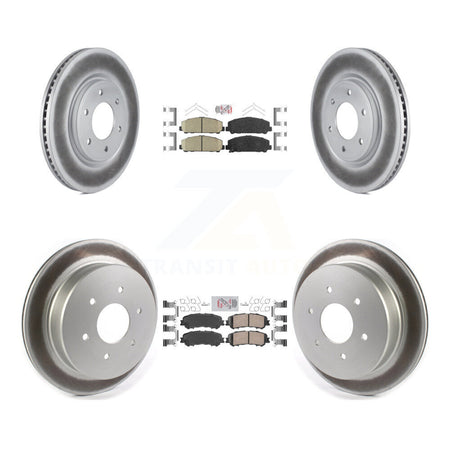 Front Rear Ceramic Pads And Coated Disc Brake Rotors Kit For 2017-2023 Nissan TITAN KGA-102702