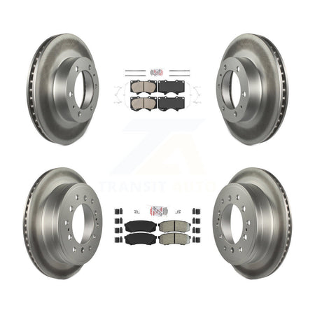 Front Ceramic Rear Semi-Metallic Pad Coat Brake Rotor Kit For 2010-2014 Toyota FJ Cruiser KGA-102708