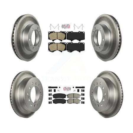 Front Ceramic Rear Semi-Metallic Pad Coat Brake Rotor Kit For 2010-2014 Toyota FJ Cruiser KGA-102709