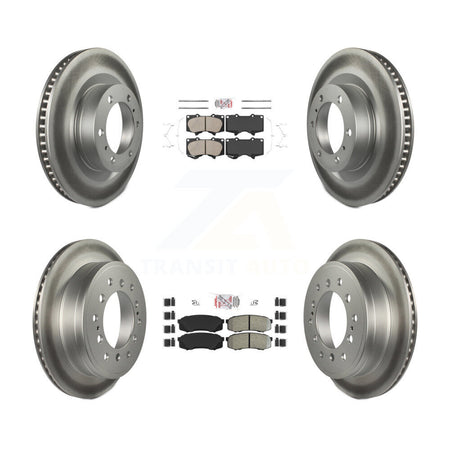 Front Ceramic Rear Semi-Metallic Pad Coat Brake Rotors Kit For Toyota 4Runner Lexus GX460 KGA-102712