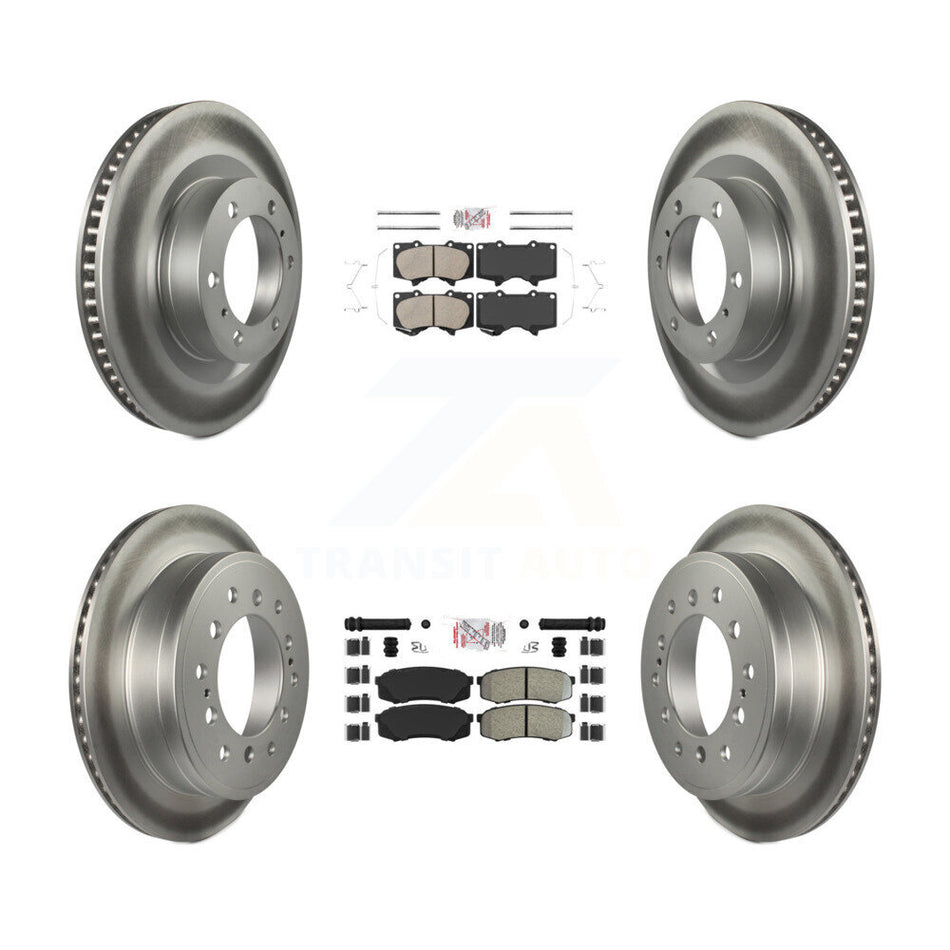 Front Ceramic Rear Semi-Metallic Pad Coat Brake Rotors Kit For Toyota 4Runner Lexus GX460 KGA-102714