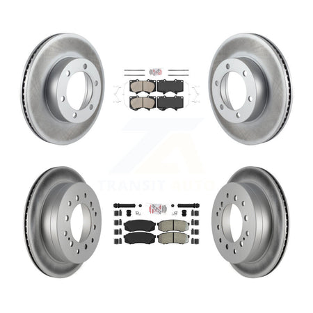 Front Ceramic Rear Semi-Metallic Pads And Coated Disc Brake Rotors Kit For Toyota Sequoia KGA-102722