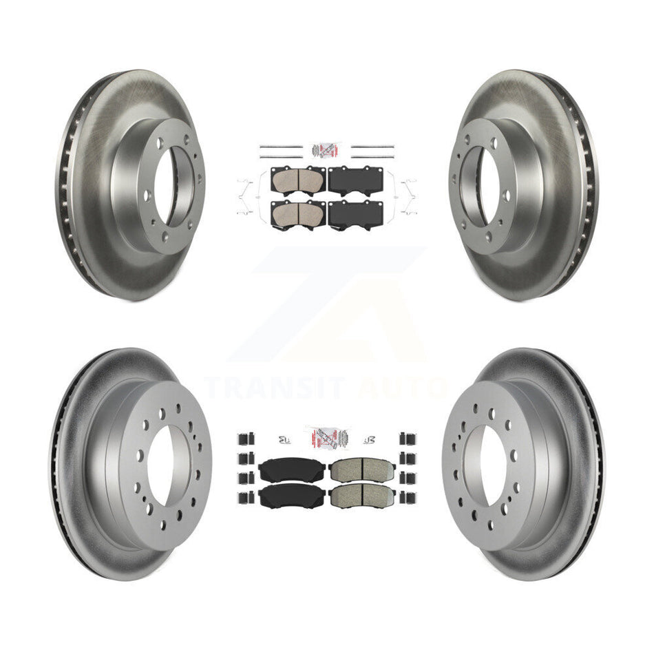 Front Ceramic Rear Semi-Metallic Pad Coated Brake Rotor Kit For Toyota 4Runner FJ Cruiser KGA-102724