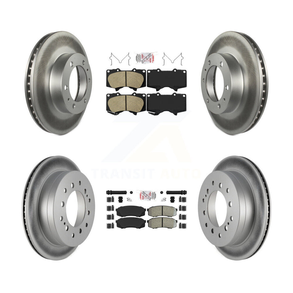 Front Ceramic Rear Semi-Metallic Pad Coated Brake Rotor Kit For Toyota 4Runner FJ Cruiser KGA-102725