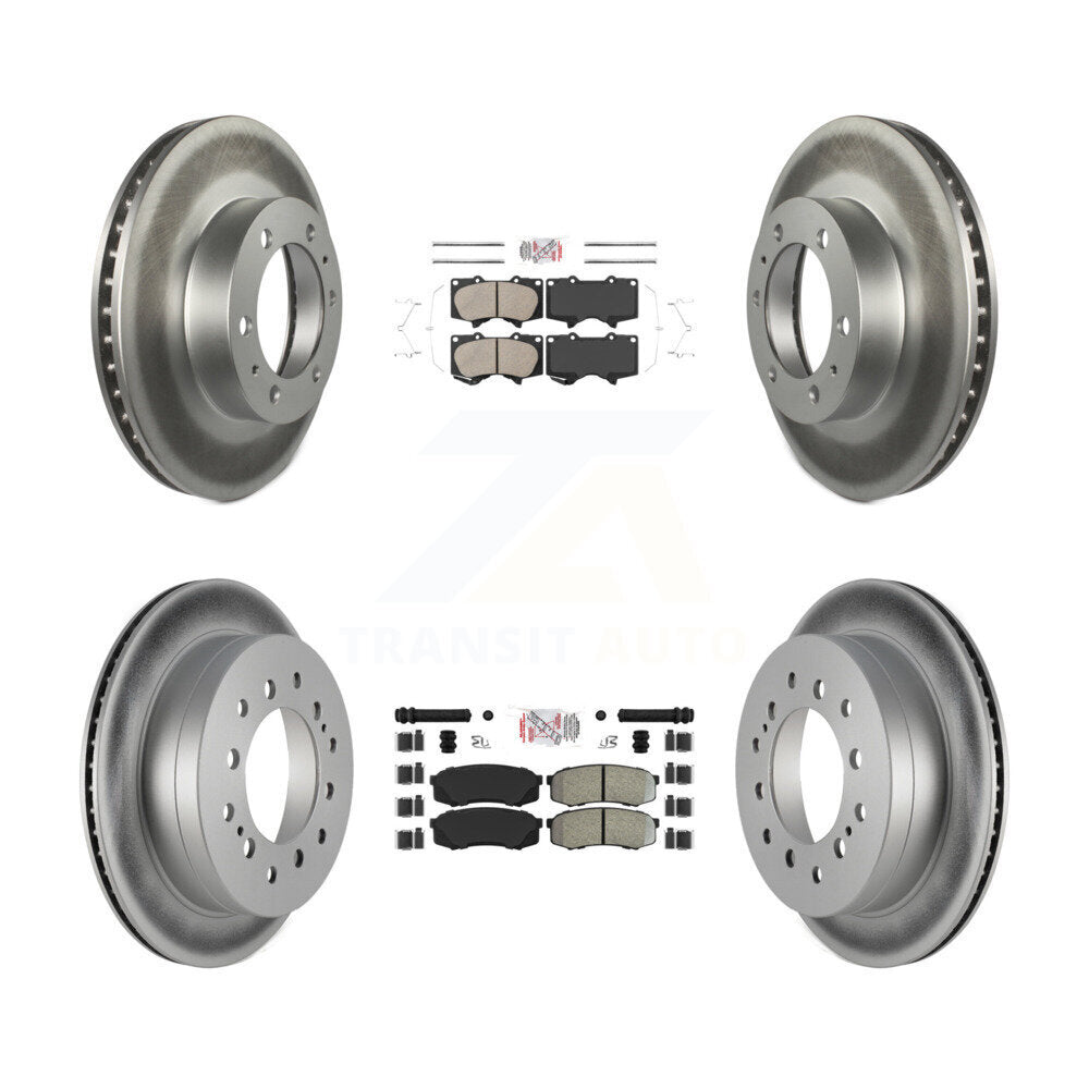 Front Ceramic Rear Semi-Metallic Pad Coated Brake Rotor Kit For Toyota 4Runner FJ Cruiser KGA-102726