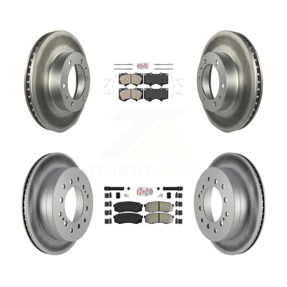 Front Ceramic Rear Semi-Metallic Pad Coated Brake Rotor Kit For Toyota 4Runner FJ Cruiser KGA-102726