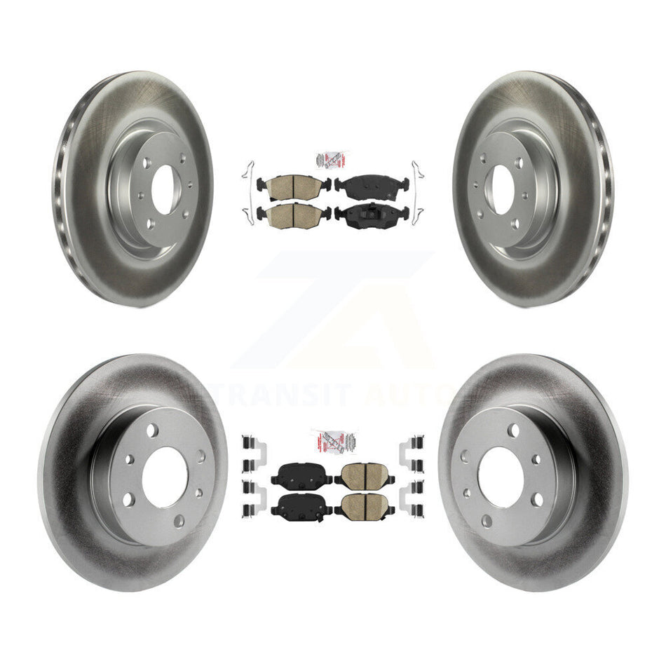 Front Rear Ceramic Pads And Coated Disc Brake Rotors Kit For Fiat 500 KGA-102729