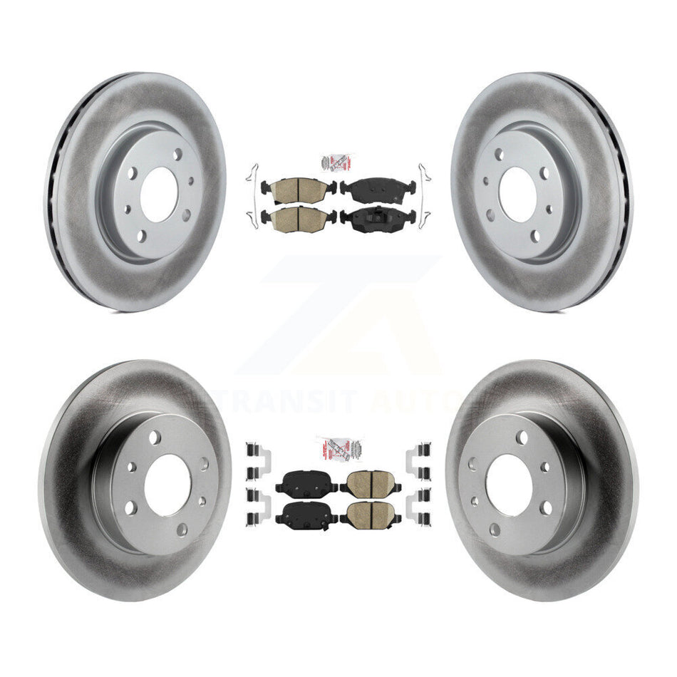 Front Rear Ceramic Pads And Coated Disc Brake Rotors Kit For Fiat 500 KGA-102730