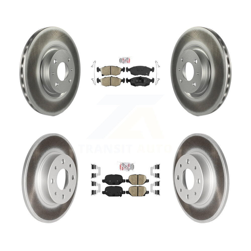 Front Rear Ceramic Pads And Coated Disc Brake Rotors Kit For Fiat 500 KGA-102731