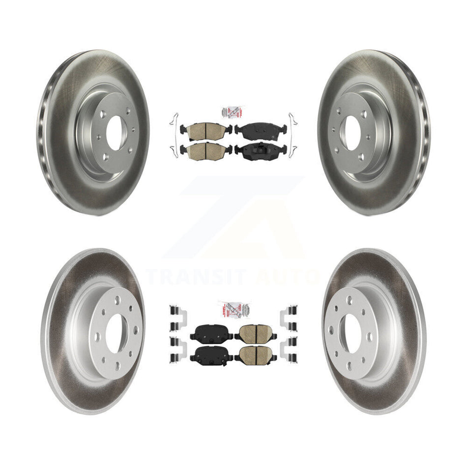 Front Rear Ceramic Pads And Coated Disc Brake Rotors Kit For Fiat 500 KGA-102731