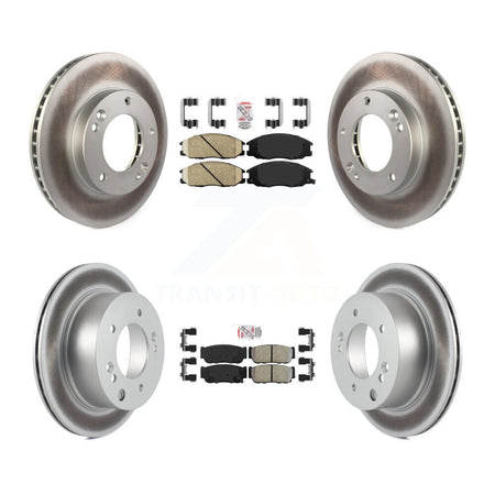 Front Ceramic Rear Semi-Metallic Pad Coat Disc Brake Rotors Kit For 2003-2006 Kia Sorento KGA-102752