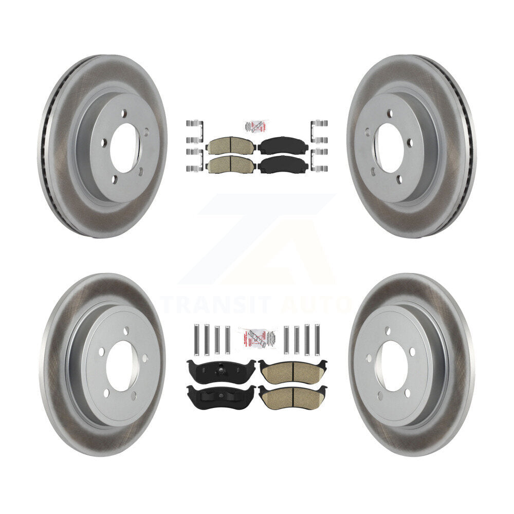 Front Rear Ceramic Pad Coated Disc Brake Rotors Kit For Ford Explorer Mercury Mountaineer KGA-102758