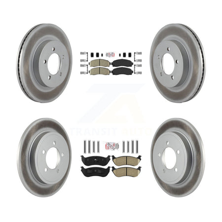 Front Rear Ceramic Pad Coated Disc Brake Rotors Kit For Ford Explorer Mercury Mountaineer KGA-102759