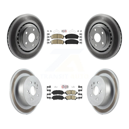Front Rear Ceramic Pads And Coated Disc Brake Rotors Kit For 2008-2013 Toyota Highlander KGA-102762