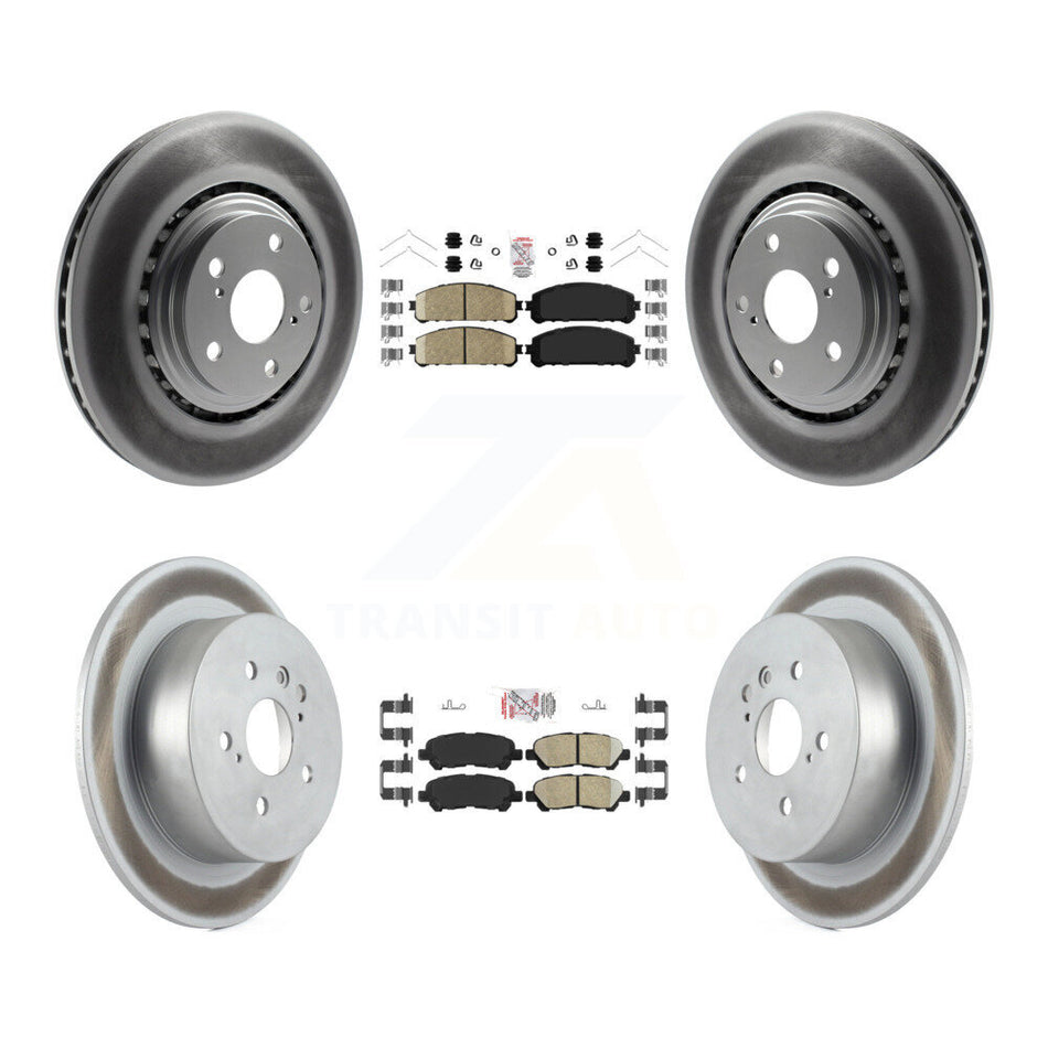 Front Rear Ceramic Pads And Coated Disc Brake Rotors Kit For 2008-2013 Toyota Highlander KGA-102763
