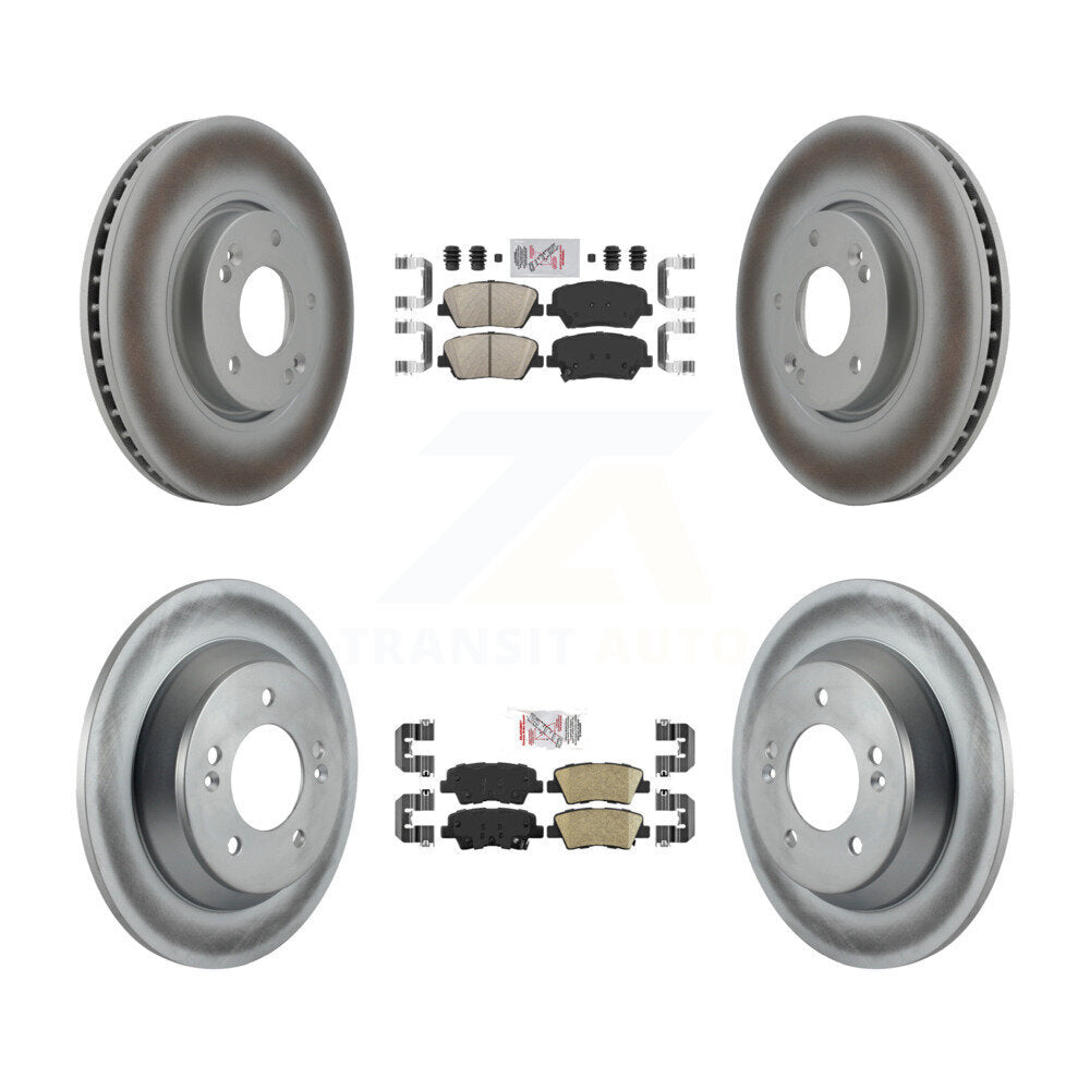 Front Rear Ceramic Pads And Coated Disc Brake Rotors Kit For Kia Rondo KGA-102769