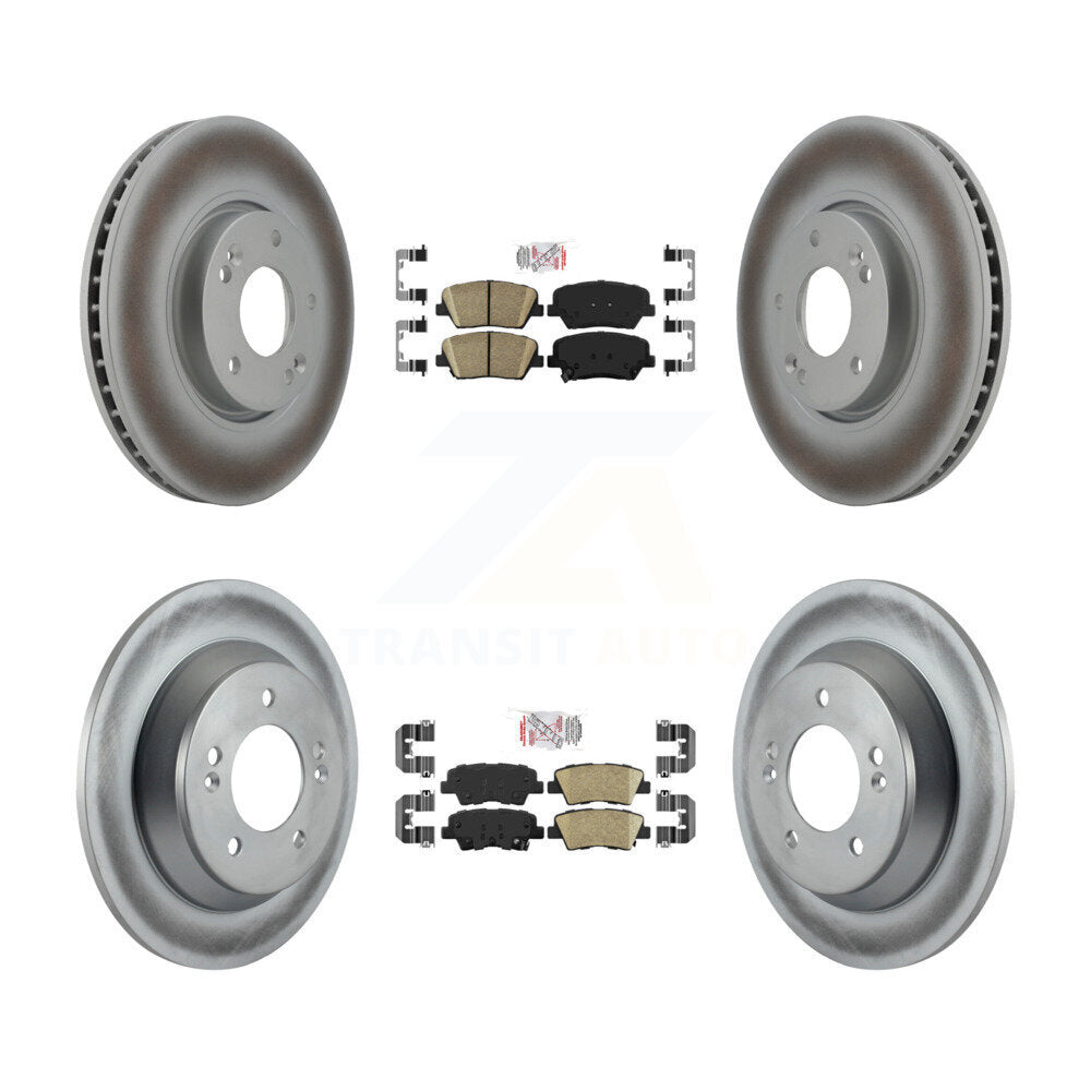 Front Rear Ceramic Pads And Coated Disc Brake Rotors Kit For Kia Rondo KGA-102770