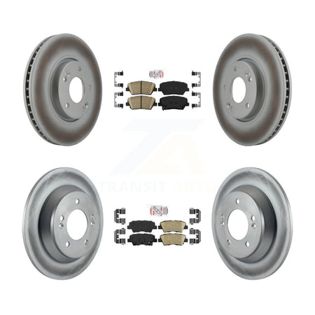 Front Rear Ceramic Pads And Coated Disc Brake Rotors Kit For Kia Rondo KGA-102770