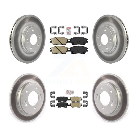 Front Rear Ceramic Pad And Coated Disc Brake Rotor Kit For 2017-2020 Hyundai Elantra 1.6L KGA-102771