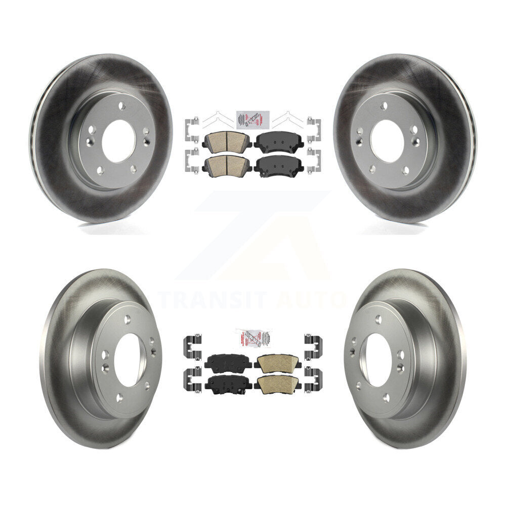 Front Rear Ceramic Pad Coat Brake Rotor Kit For Kia Forte Hyundai Forte5 Veloster Elantra KGA-102774