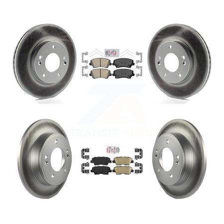 Front Rear Ceramic Pad Coat Brake Rotor Kit For Kia Forte Hyundai Forte5 Veloster Elantra KGA-102774