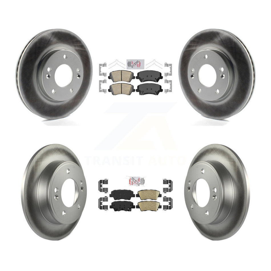 Front Rear Ceramic Pad Coat Brake Rotor Kit For Kia Forte Hyundai Forte5 Veloster Elantra KGA-102774