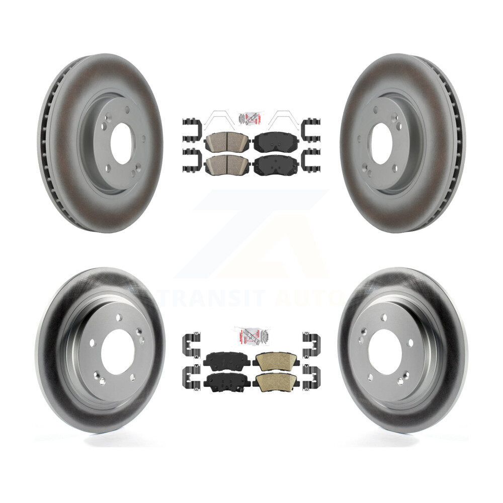 Front Rear Ceramic Pads And Coated Disc Brake Rotors Kit For 2017-2019 Kia Soul EV KGA-102777