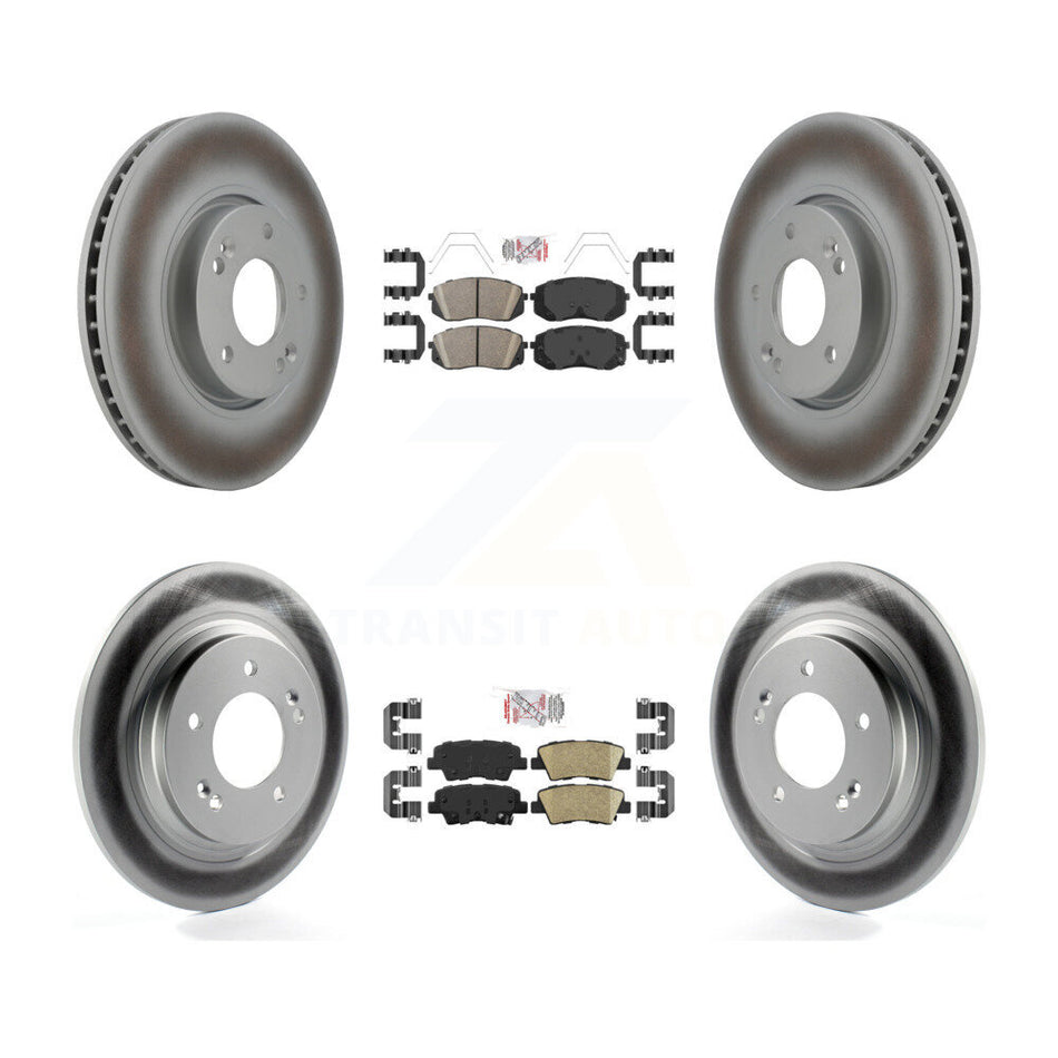 Front Rear Ceramic Pads And Coated Disc Brake Rotors Kit For 2017-2019 Kia Soul EV KGA-102777