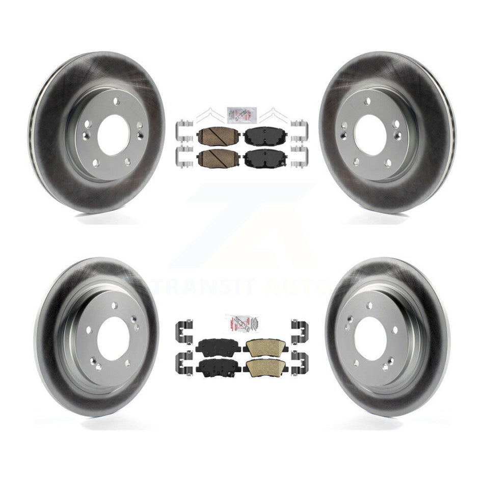 Front Rear Ceramic Pad And Coated Disc Brake Rotors Kit For Kia Forte5 Hyundai Elantra GT KGA-102778