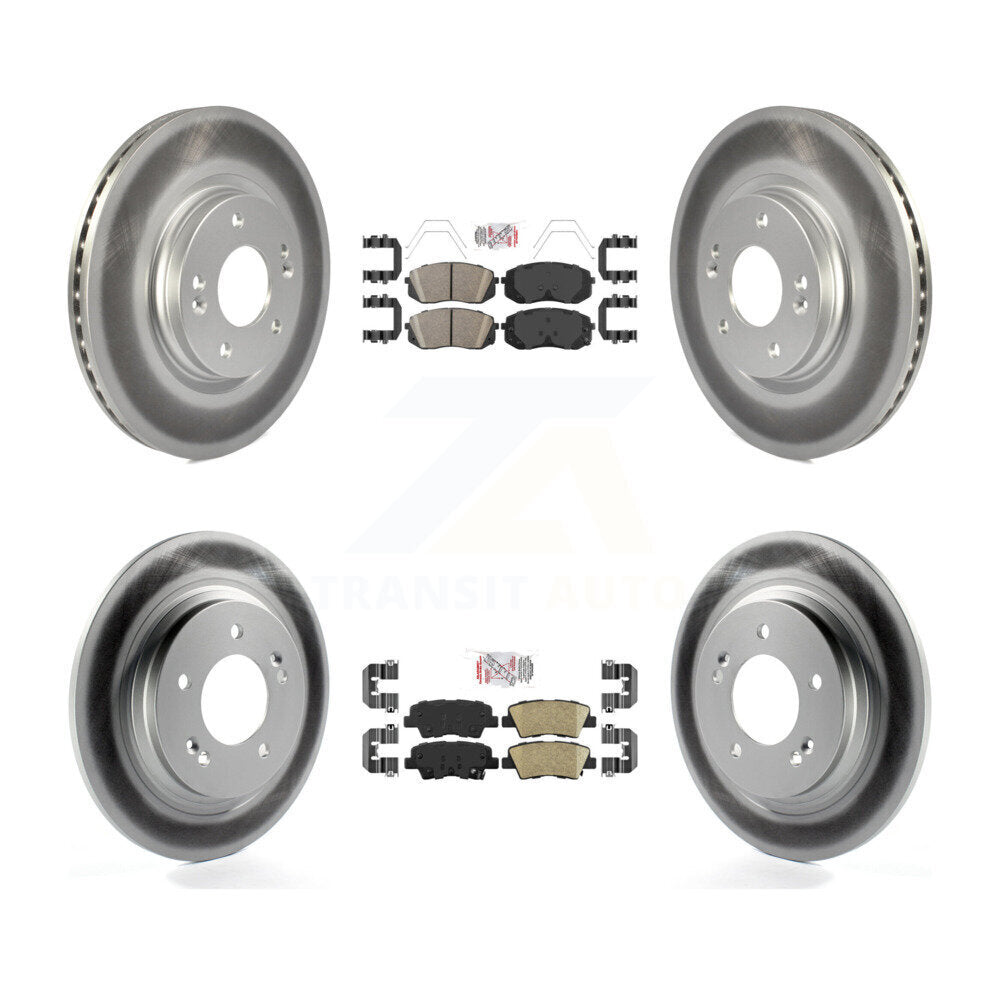 Front Rear Ceramic Pad And Coated Disc Brake Rotors Kit For Hyundai Elantra GT Kia Forte5 KGA-102779
