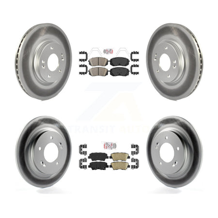 Front Rear Ceramic Pad And Coated Disc Brake Rotors Kit For Hyundai Elantra GT Kia Forte5 KGA-102779