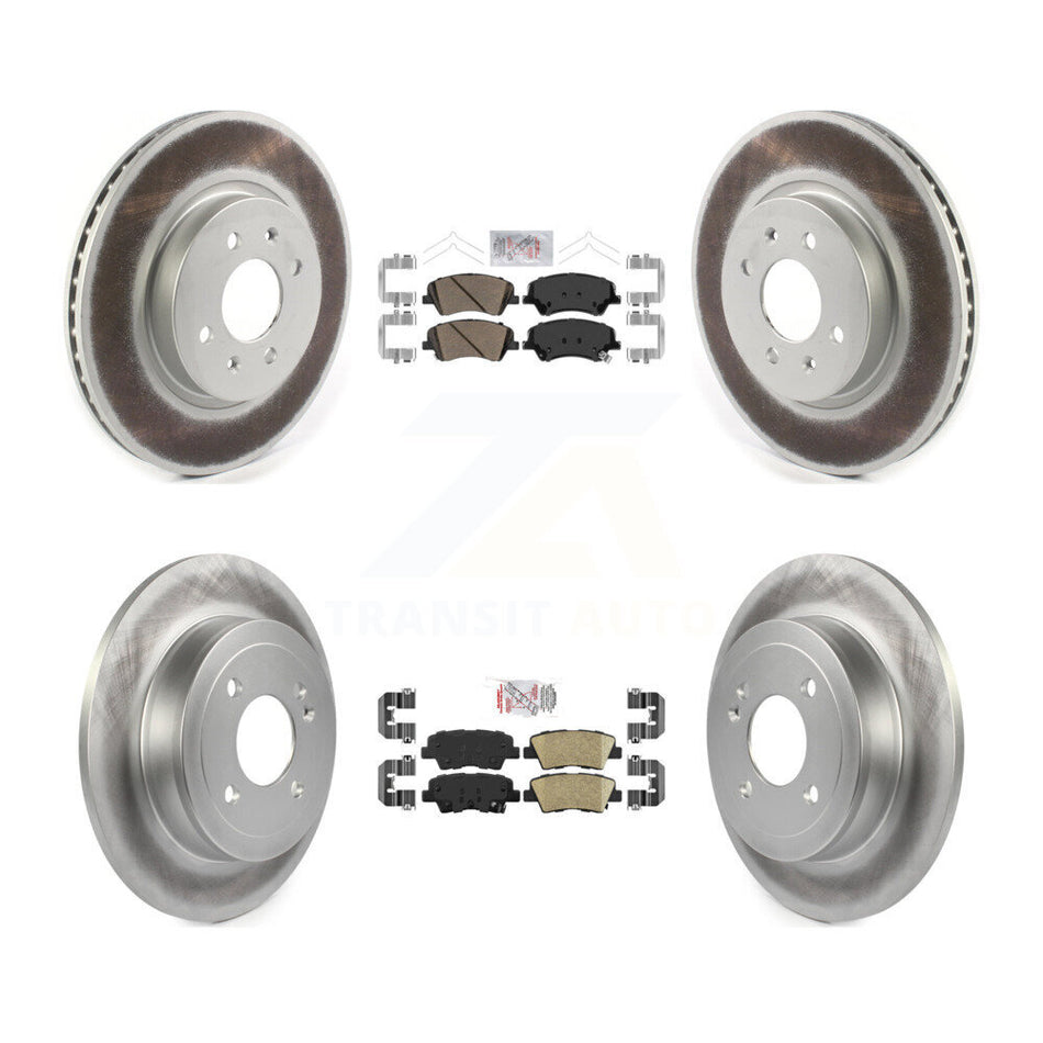 Front Rear Ceramic Pads And Coated Disc Brake Rotors Kit For Kia Rio Hyundai Accent KGA-102780