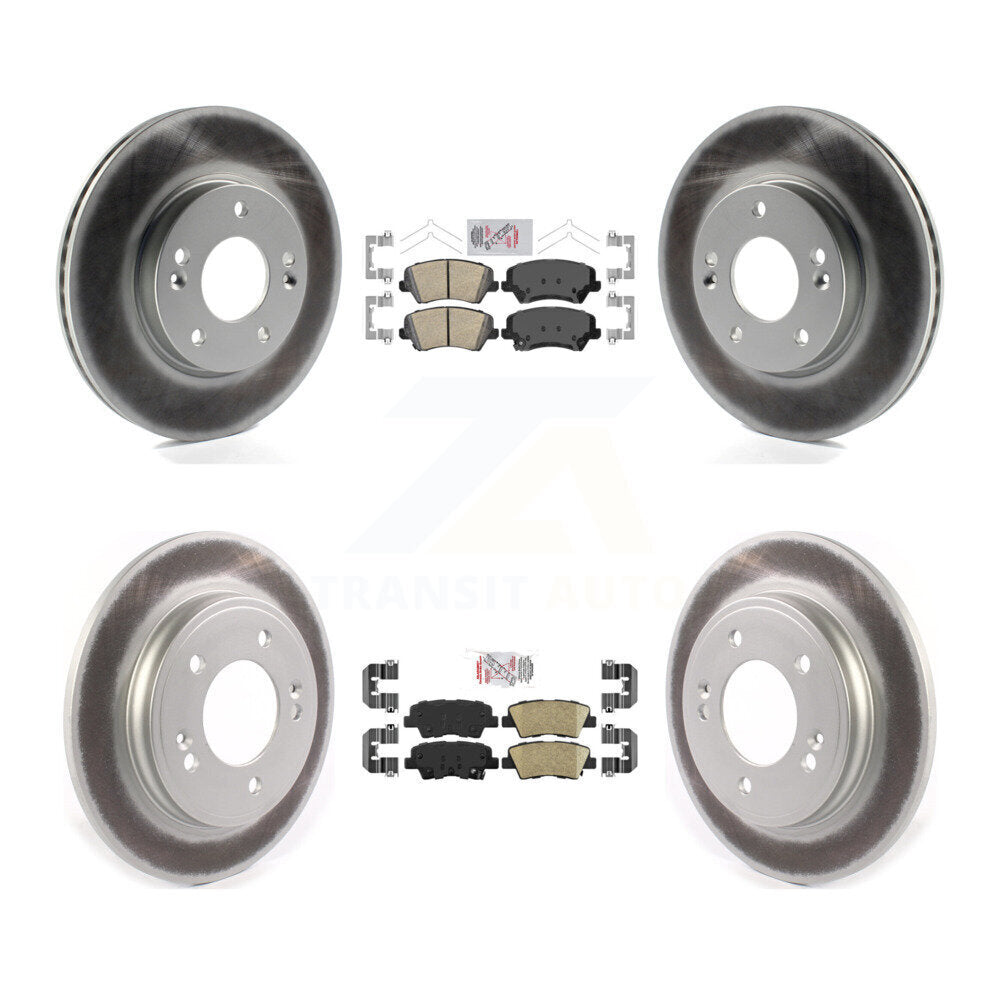 Front Rear Ceramic Pad Coat Disc Brake Rotor Kit For Hyundai Veloster Naturally Aspirated KGA-102782