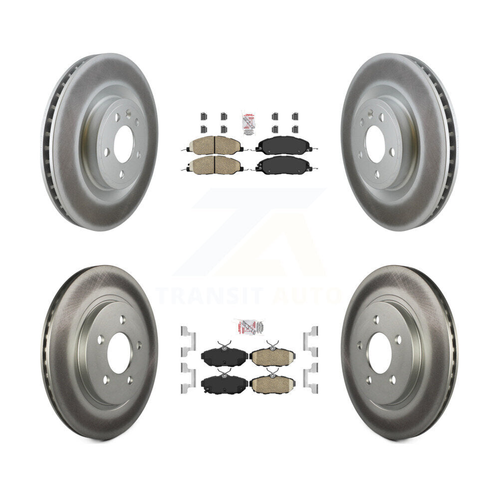 Front Rear Ceramic Pads And Coated Disc Brake Rotors Kit For Ford Mustang KGA-102790