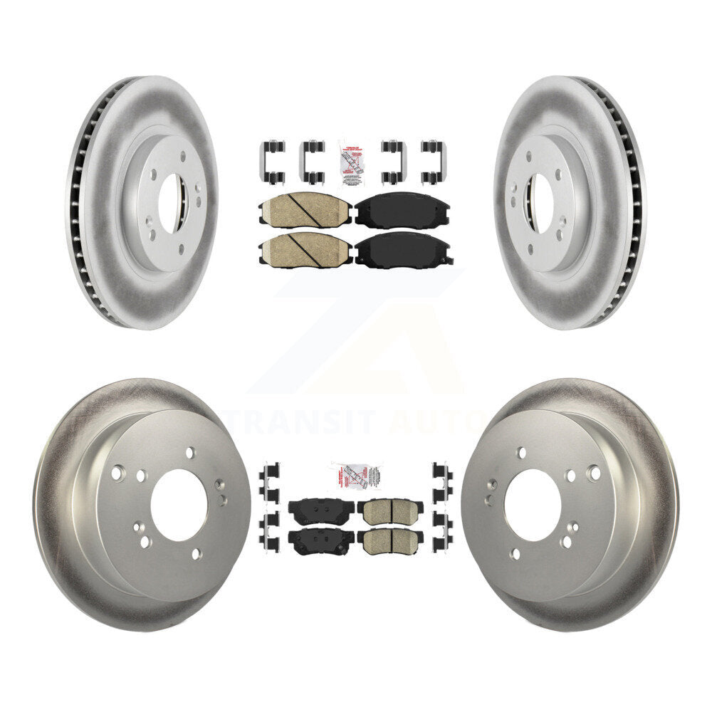 Front Rear Ceramic Pads And Coated Disc Brake Rotors Kit For Hyundai Santa Fe KGA-102797